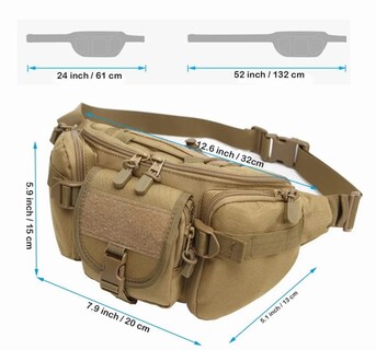 Foto 3 | Cangurera PETUKITA BOX Riñonera Fl color Marrón Tipo Táctica Impermeable Multifunción