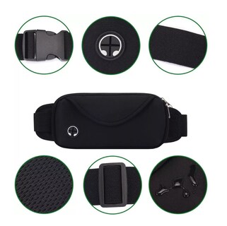 Foto 2 | Riñonera Deportiva Elástica E Impermeable Unisex Para Correr Negro