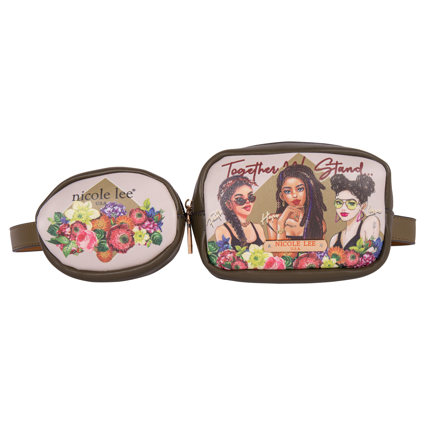 Cangurera Nicole Lee Double Pouch Fanny con Monedero Together We Stand