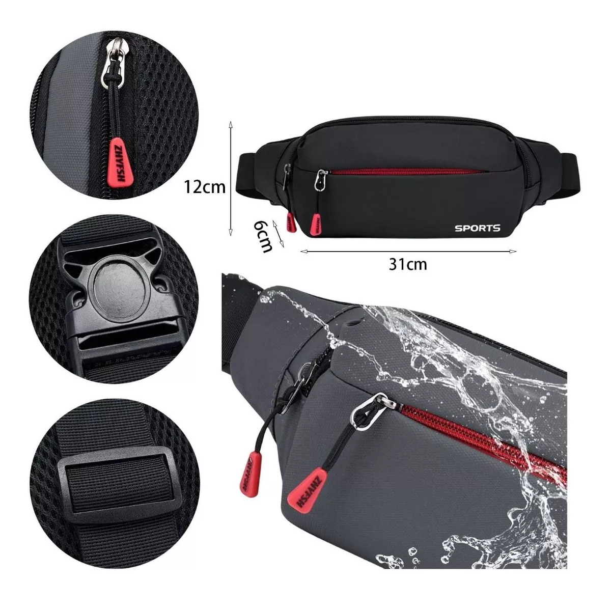 Foto 3 pulgar | Cangurera Pechera Deportiva Impermeable Eo Safe Imports Esi-9201 Negro Unisex