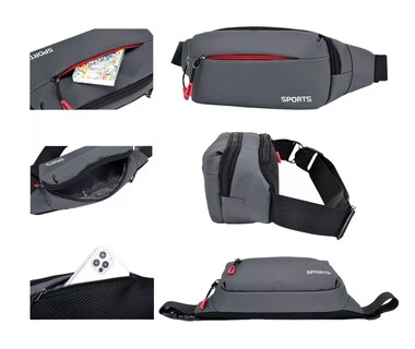 Foto 2 | Cangurera Impermeable Sport Gris