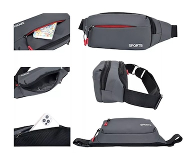 Foto 2 | Cangurera Deportiva Sport Gris Impermeable Unisex