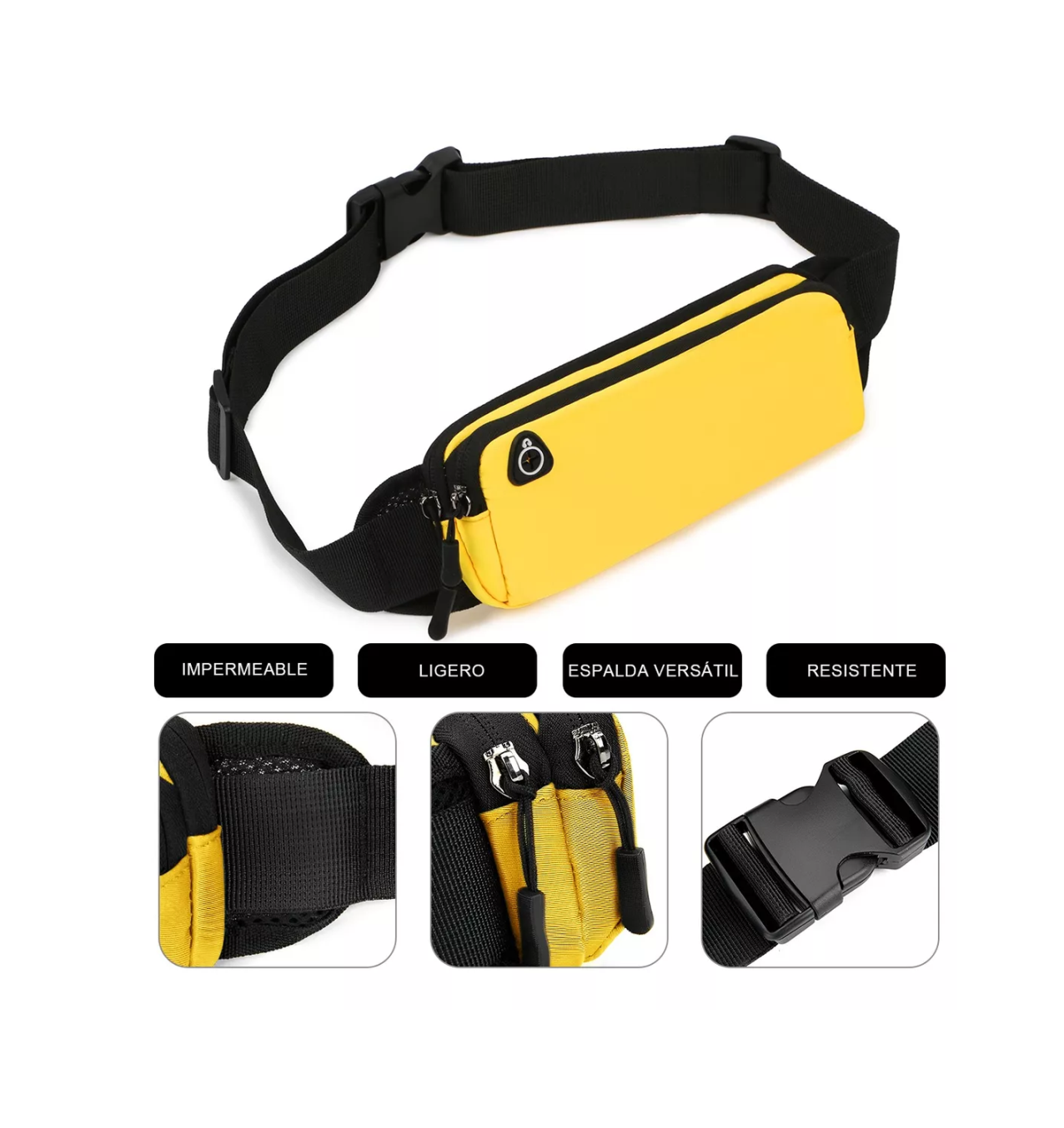 Foto 5 pulgar | Riñonera Deportiva Impermeable Amarillo