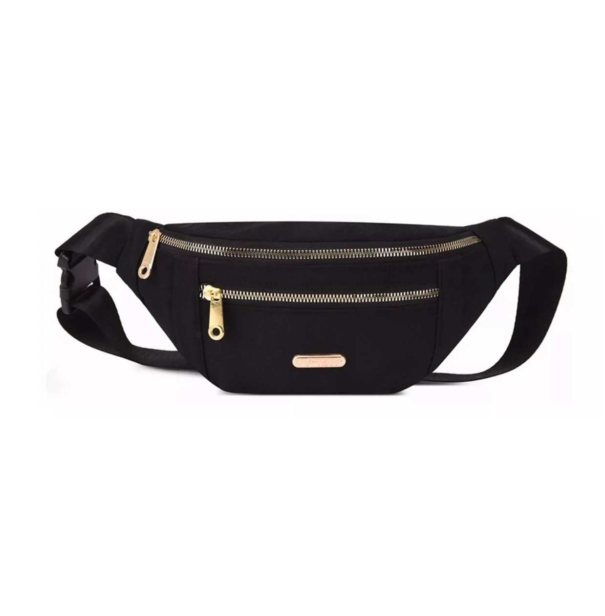 Foto 3 pulgar | Cangurera Belug Negra Impermeable para Mujer