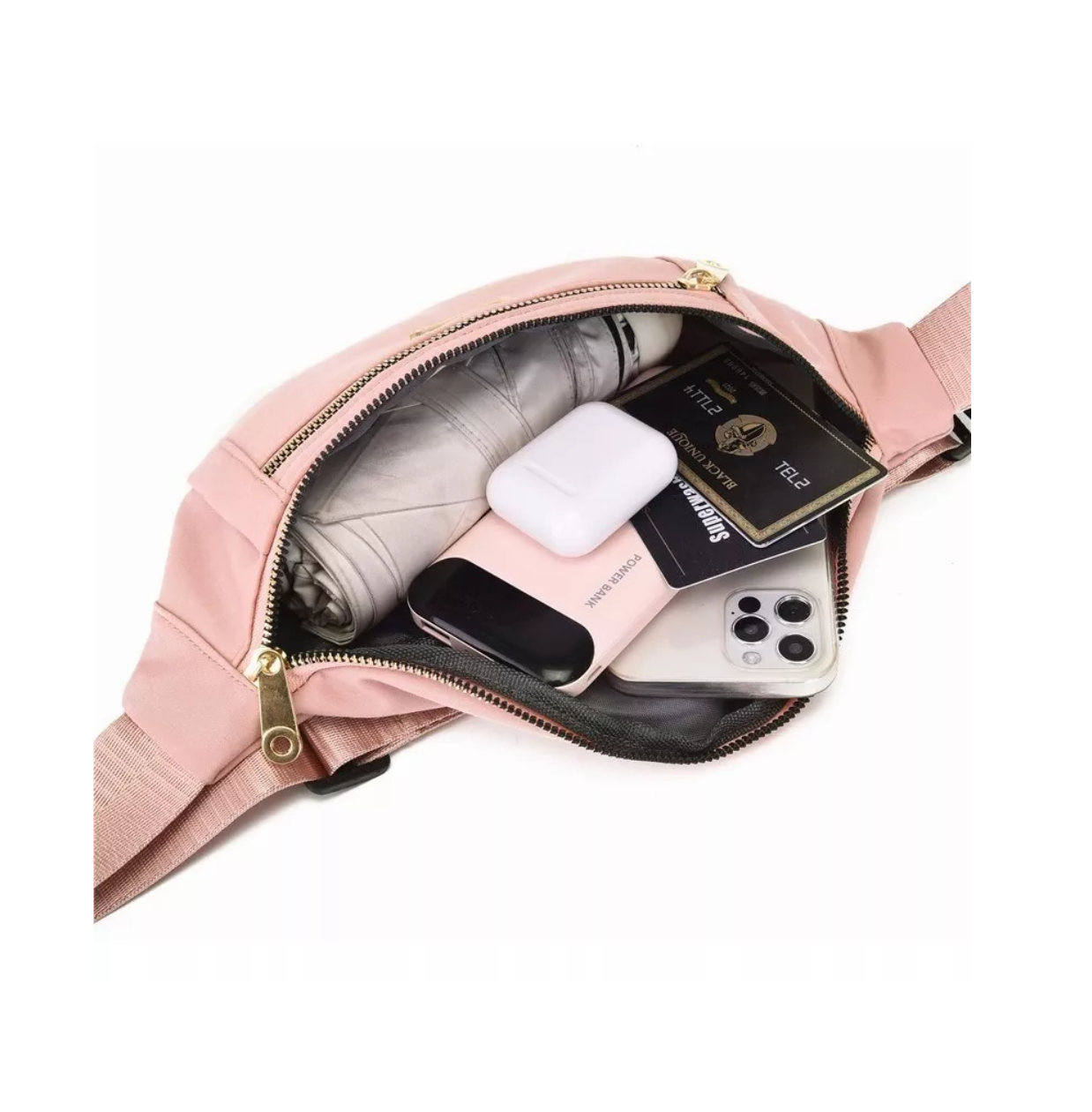 Foto 5 pulgar | Cangurera Belug Rosa Impermeable para Mujer