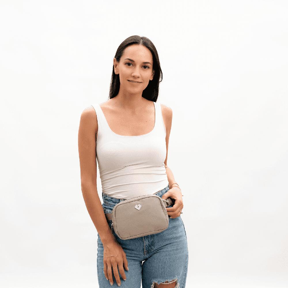 Foto 5 | Cangurera Luckyly Mina Beige Ligera y Resistente al Agua