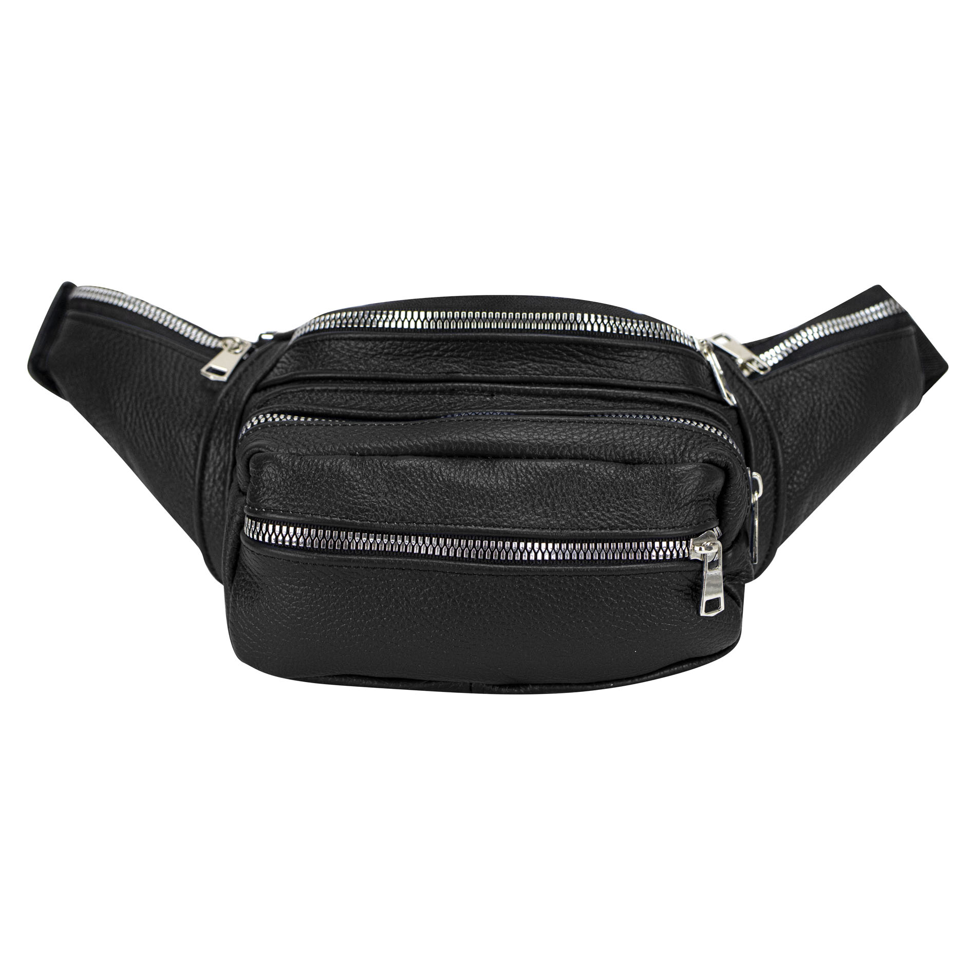 Foto 2 pulgar | Cangurera Unisex Negro Piel Piel Liverpool Nueva Imagen