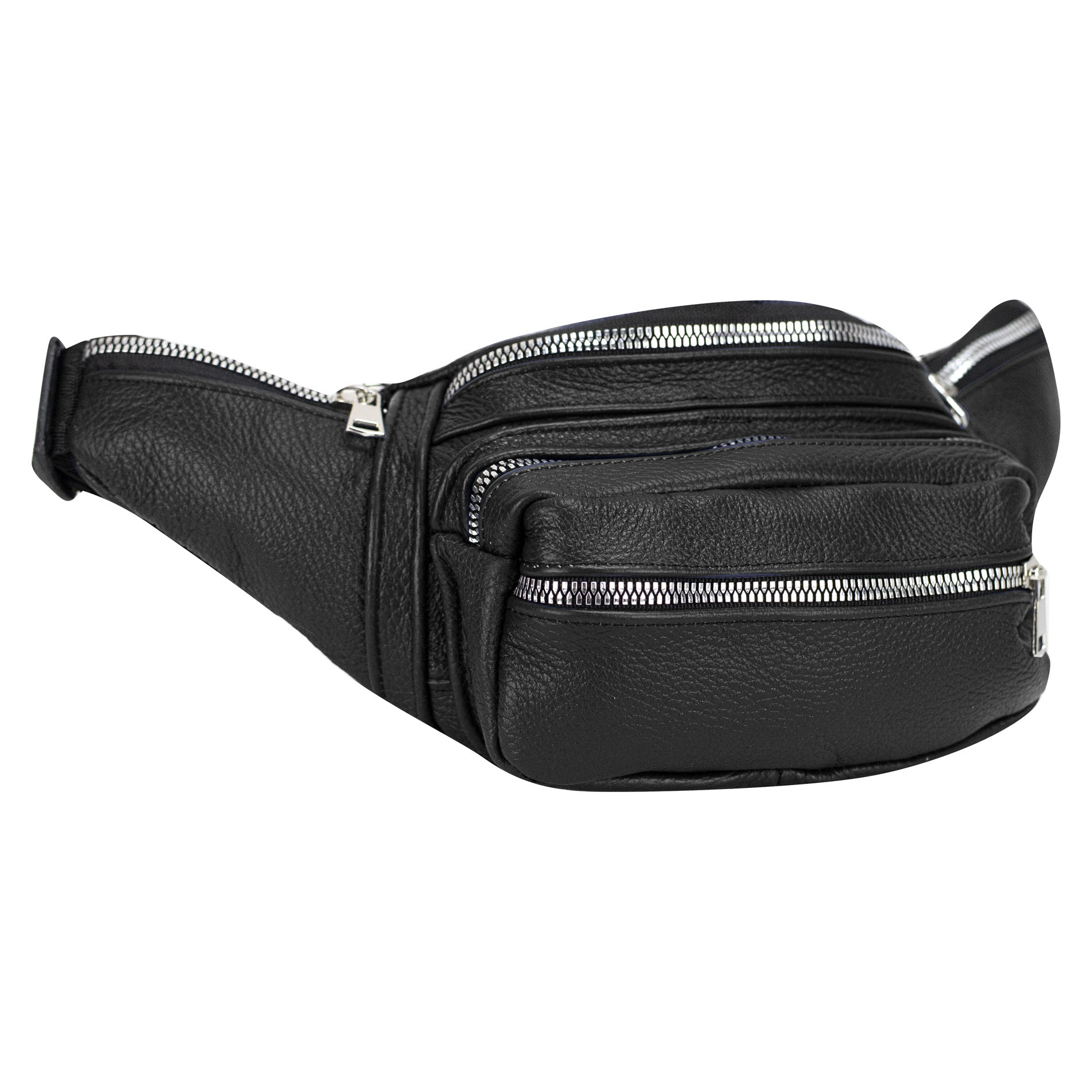 Foto 3 pulgar | Cangurera Unisex Negro Piel Piel Liverpool Nueva Imagen