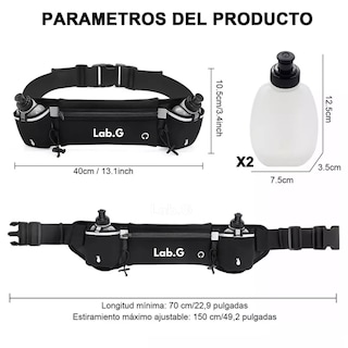 Foto 3 | Cinturón de Hidratación para Correr con Botellas Negro