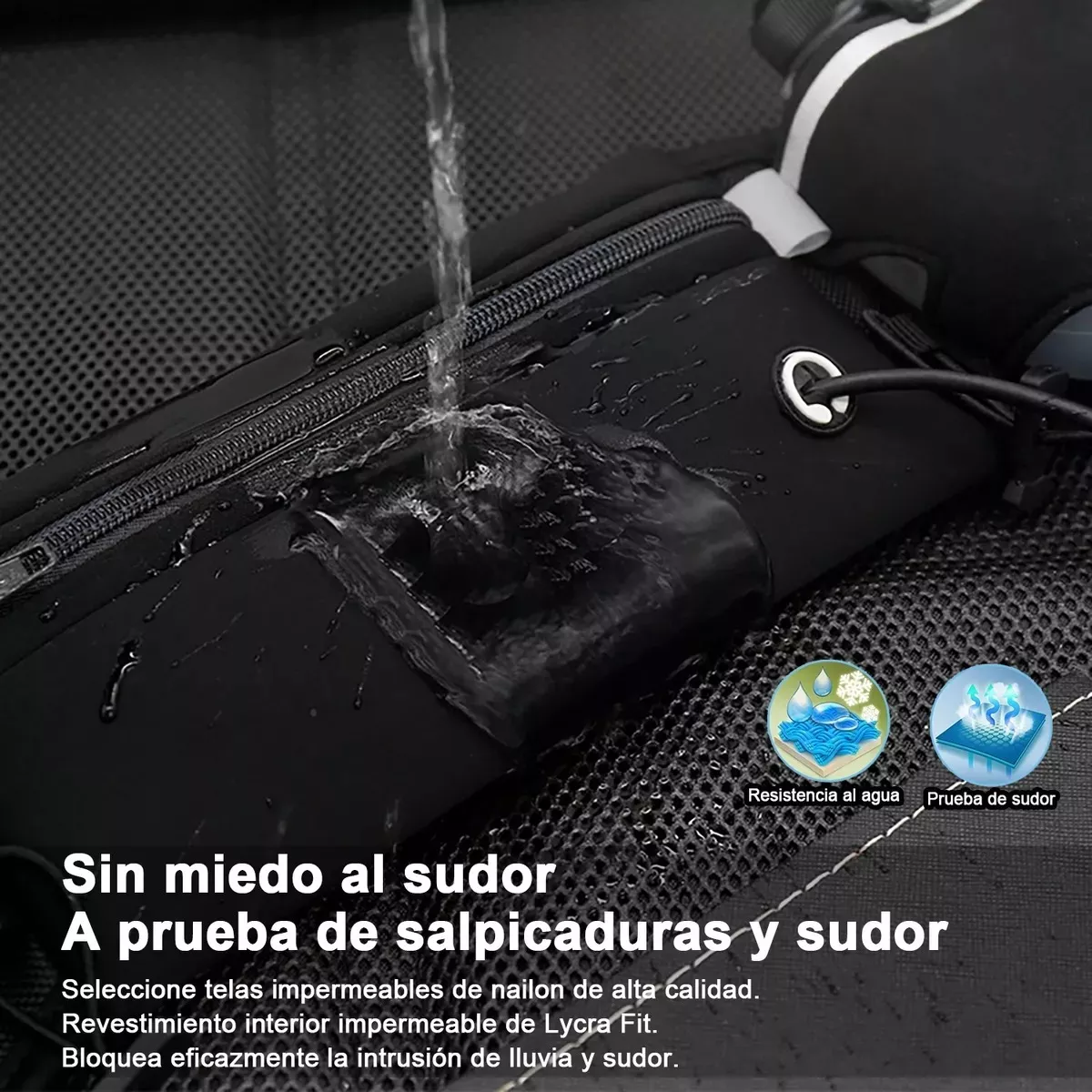Foto 5 pulgar | Cinturón de Hidratación para Correr con Botellas Negro