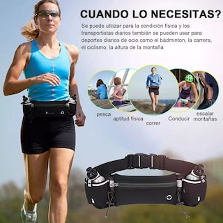 Foto 5 | Cinturón De Hidratación Para Correr Con Botellas Negro
