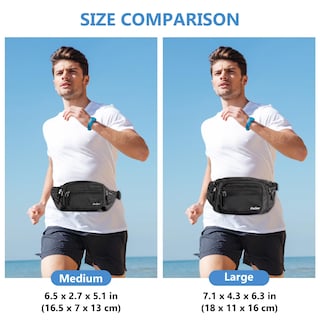 Foto 7 | Riñonera Fanny Pack Procase Para Viajes, Senderismo Y Correr, Color Negro - Venta Internacional.