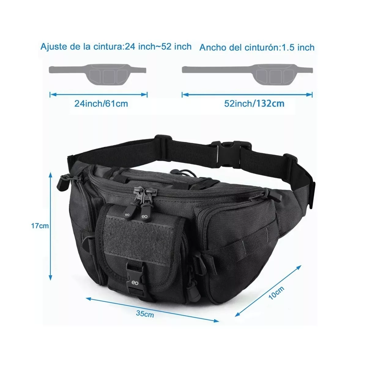 Foto 3 pulgar | Cangurera Impermeable Riñonera Deportiva Eo Safe Imports Esi-6268-1 Negro