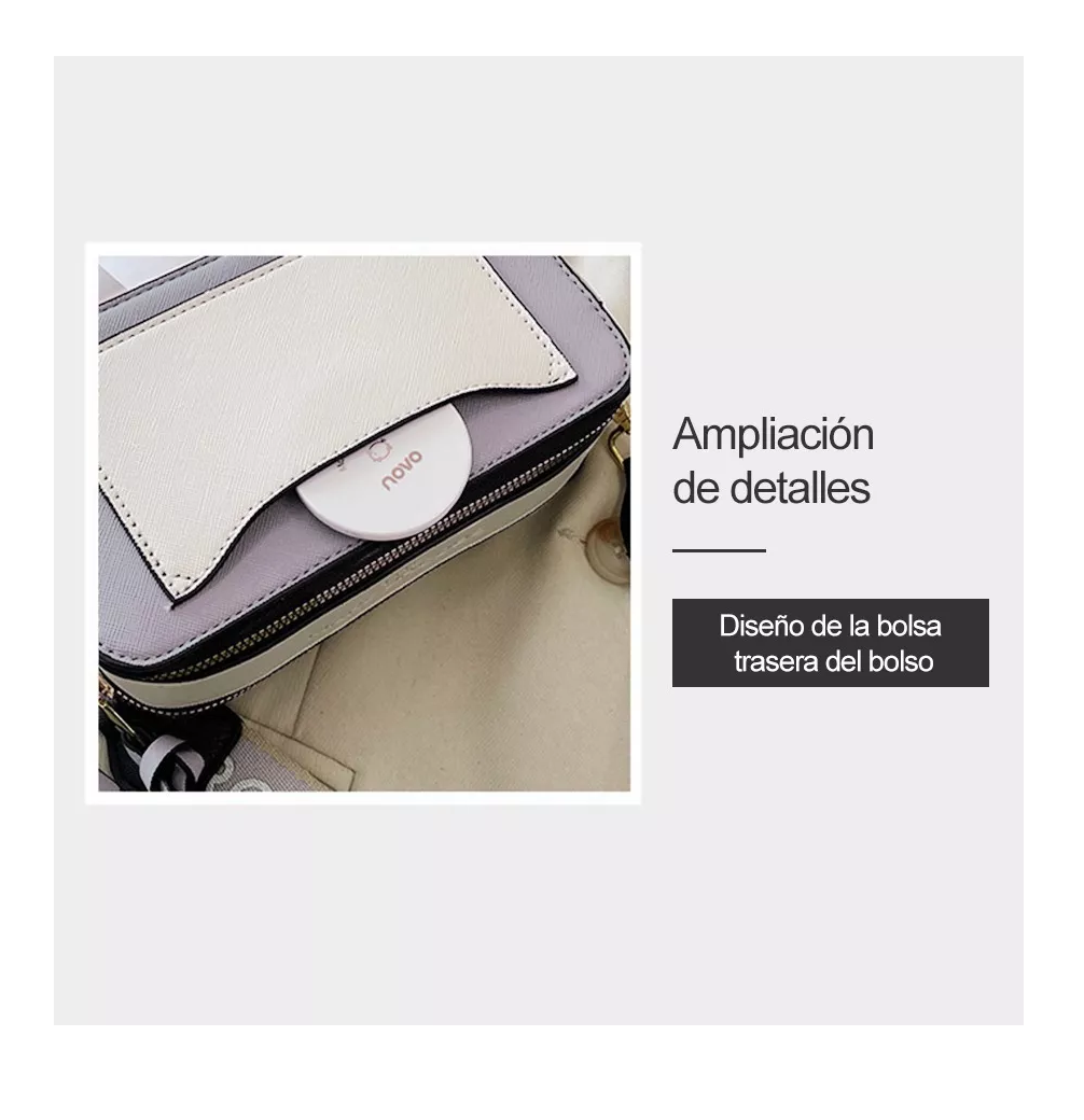 Foto 5 pulgar | Bolsa Bandolera Para Mujer Bolso De Hombro, Gris Oscuro