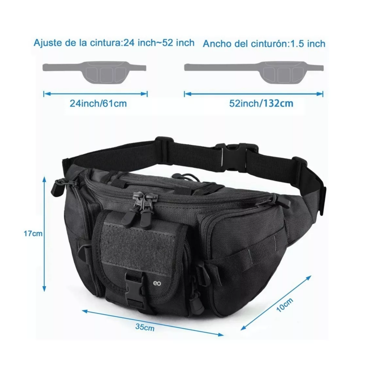 Foto 3 pulgar | Cangurera Tactica Impermeable Deportiva Eo Safe Imports Esi-4116-1 Negro