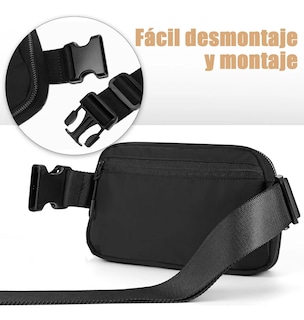 Foto 2 | 2 Cangurera Lab.g Deportiva Multiusos Impermeable Correr Negro Y Beige