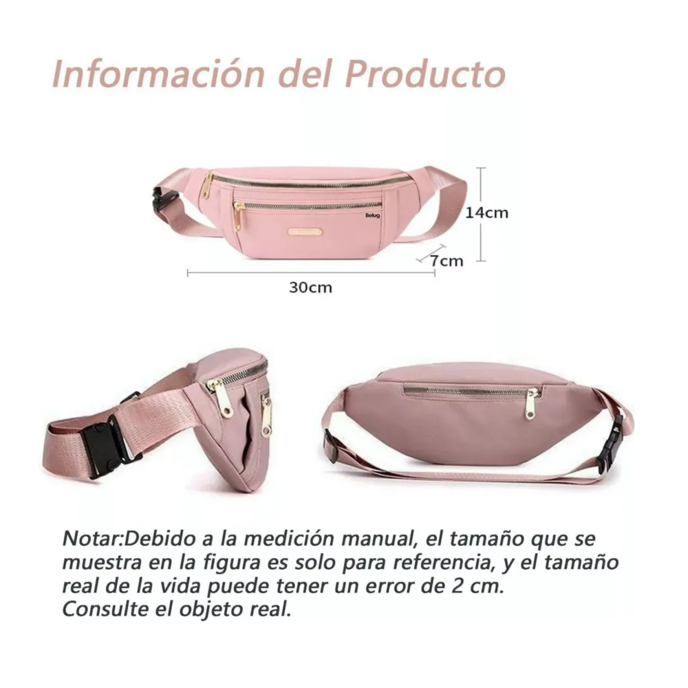 Foto 3 pulgar | Riñonera Multiusos Impermeable De Gran Capacidad Para Mujer Belug,  Rosa