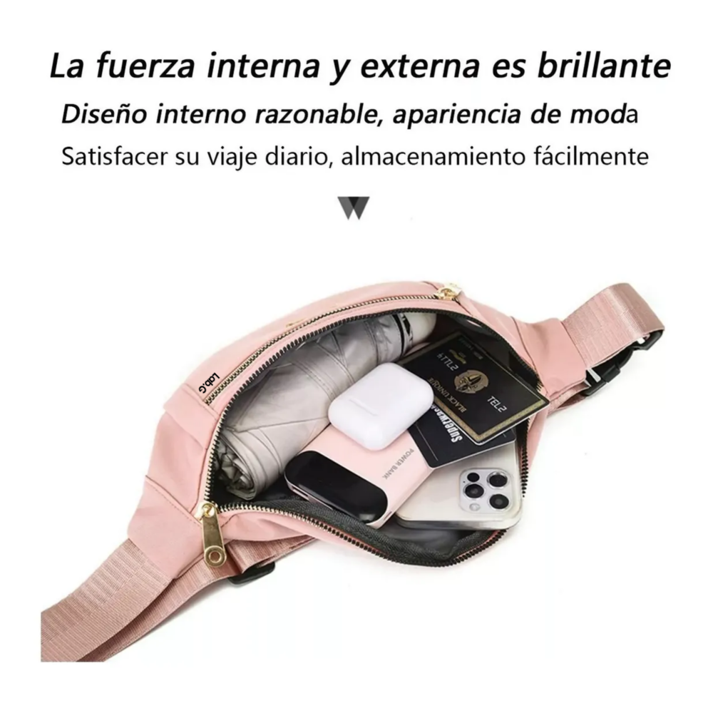 Foto 6 pulgar | Riñonera Multiusos Impermeable De Gran Capacidad Para Mujer Lab.g,  Rosa