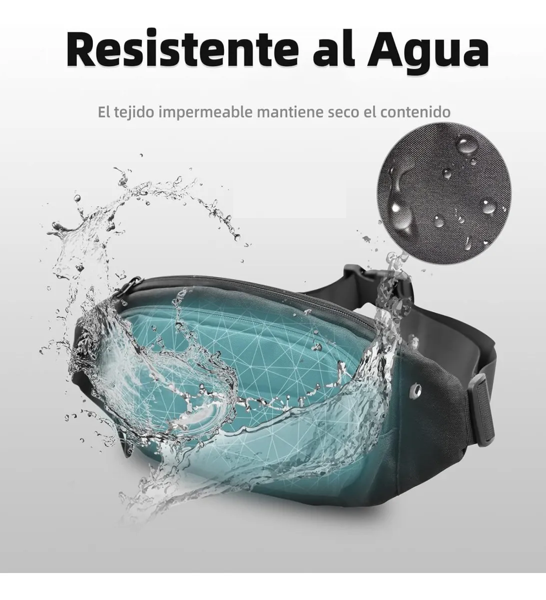 Foto 6 pulgar | Riñonera Belug  Deportiva Ajustable  Bolsa Gris
