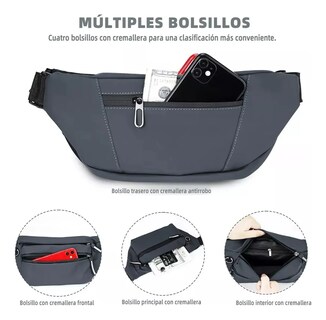 Foto 3 | Riñonera Lab.g Deportiva Ajustable Bolsa Gris