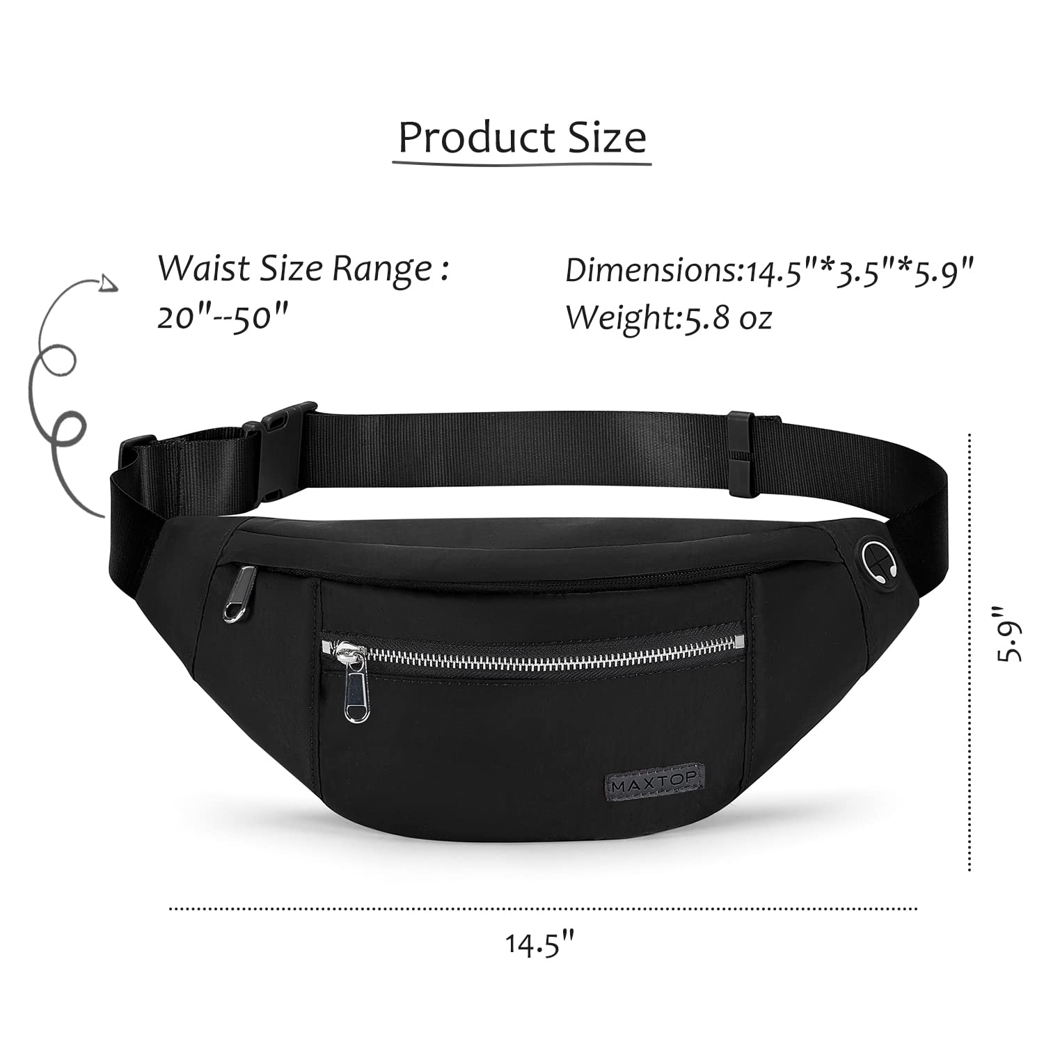 Foto 5 | Riñonera Fanny Pack Maxtop  Grande  Para Mujer Y Hombre - Venta Internacional.