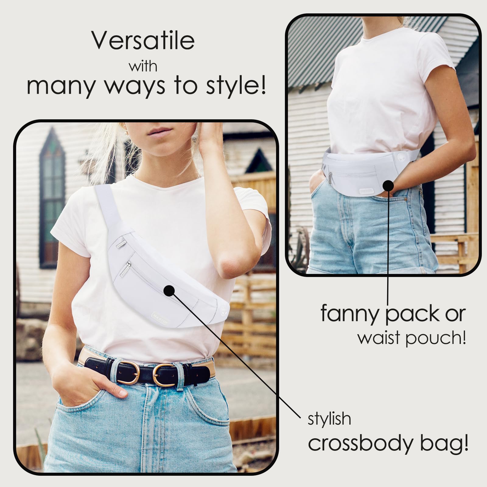 Foto 2 | Bandolera Grande Fanny Pack Maxtop Con 4 Bolsillos Con Cremallera - Venta Internacional.