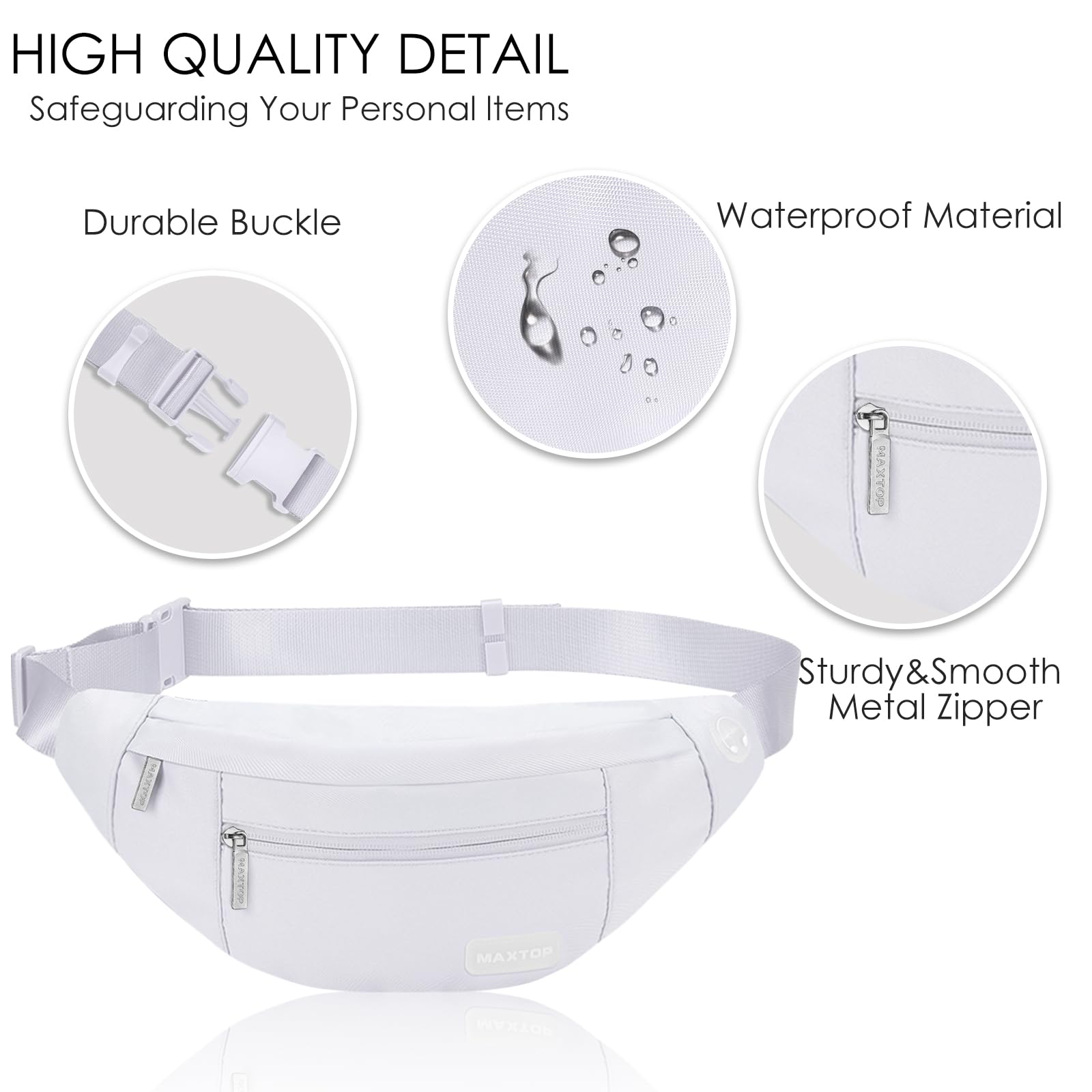 Foto 5 pulgar | Bandolera Grande Fanny Pack Maxtop Con 4 Bolsillos Con Cremallera - Venta Internacional.