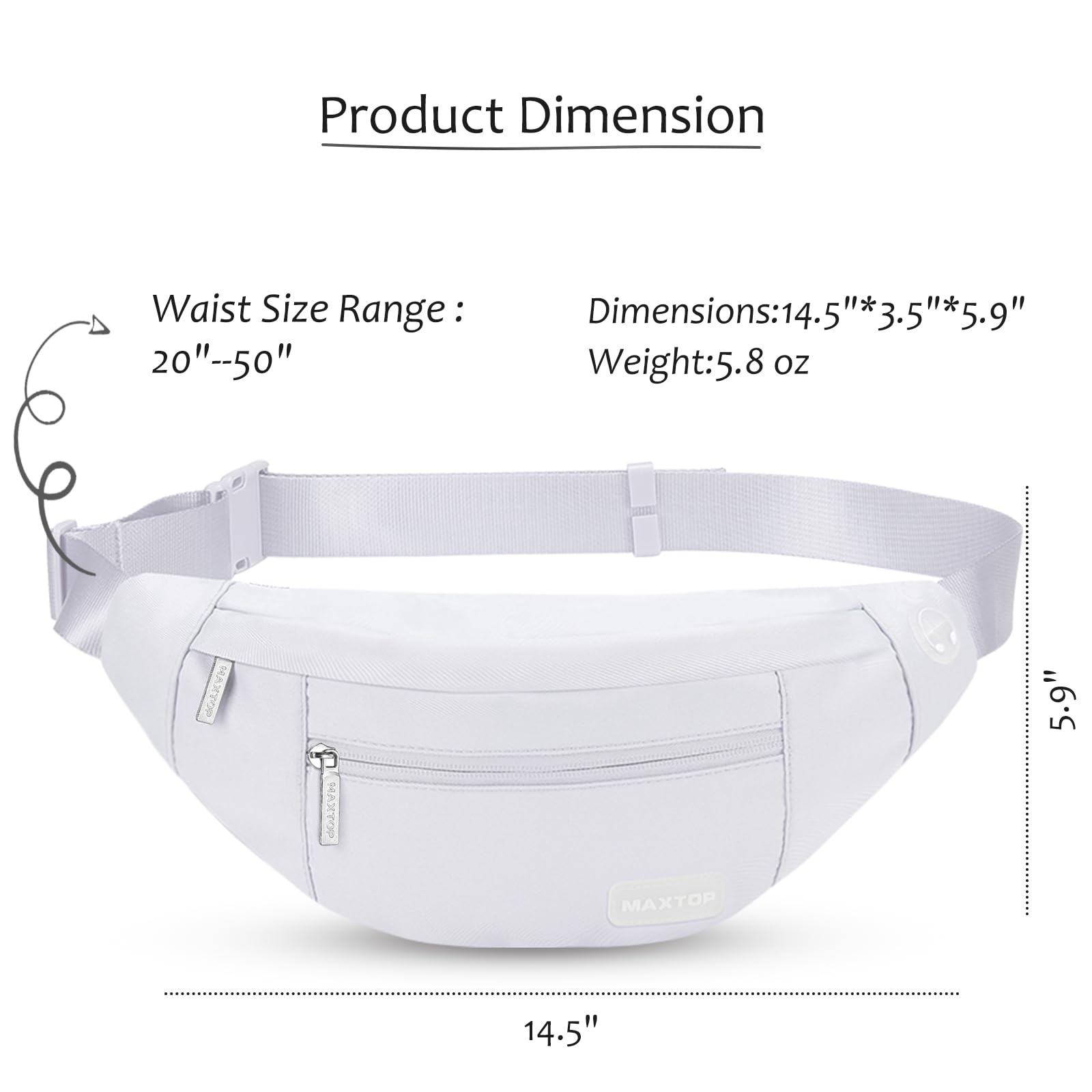 Foto 6 pulgar | Bandolera Grande Fanny Pack Maxtop Con 4 Bolsillos Con Cremallera - Venta Internacional.
