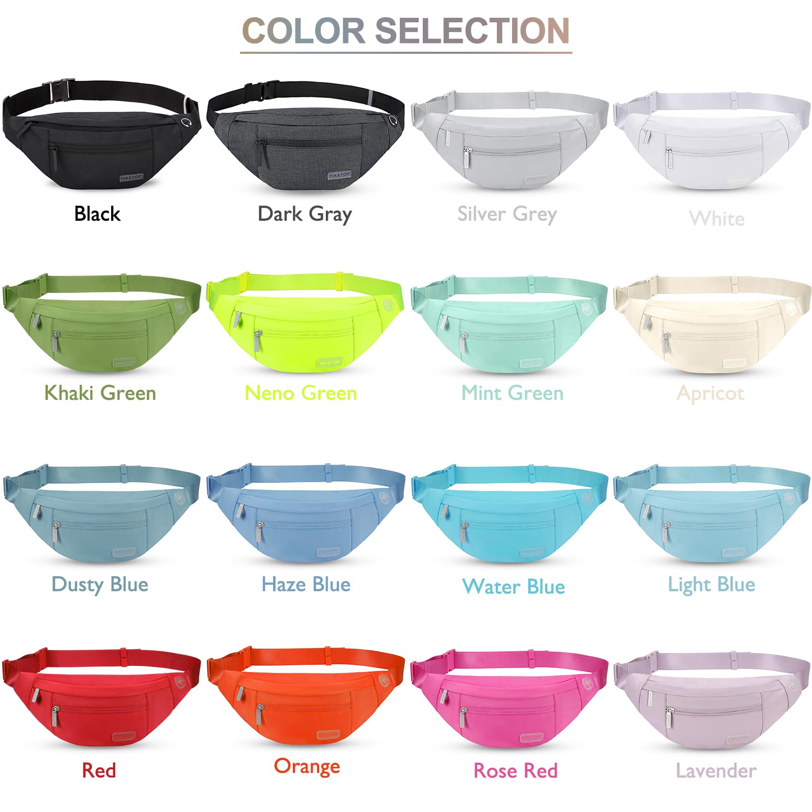 Foto 8 pulgar | Bandolera Grande Fanny Pack Maxtop Con 4 Bolsillos Con Cremallera - Venta Internacional.