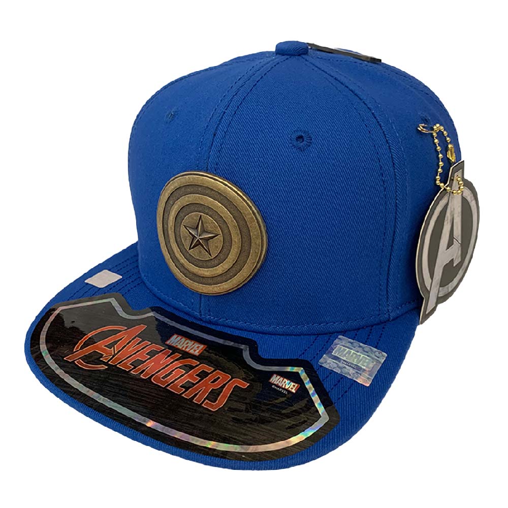 Foto 2 pulgar | Gorra Marvel Capitán América Placa Laton Viejo color Azul Rey 57 cm