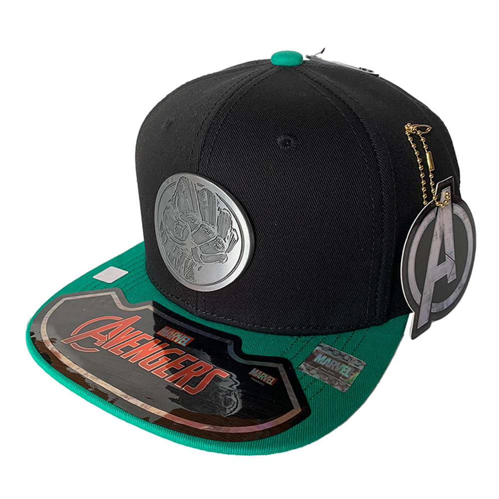 Foto 2 pulgar | Gorra Marvel Hulk color Negro con Verde Placa Metálica Mate 57 Cm