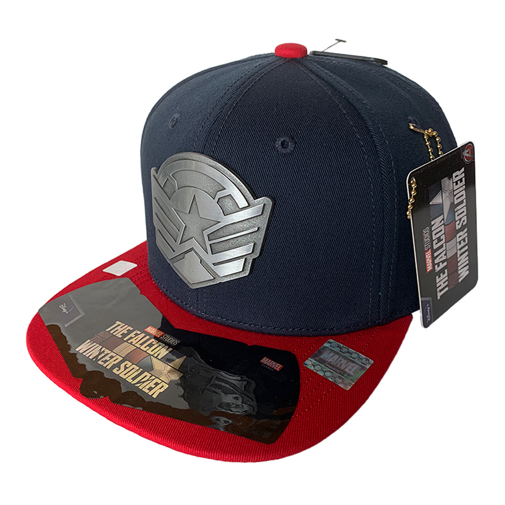 Foto 2 pulgar | Gorra Marvel Falcon And The Winter Soldier color Azul Marino con Rojo Placa Metalica Mate 57 Cm