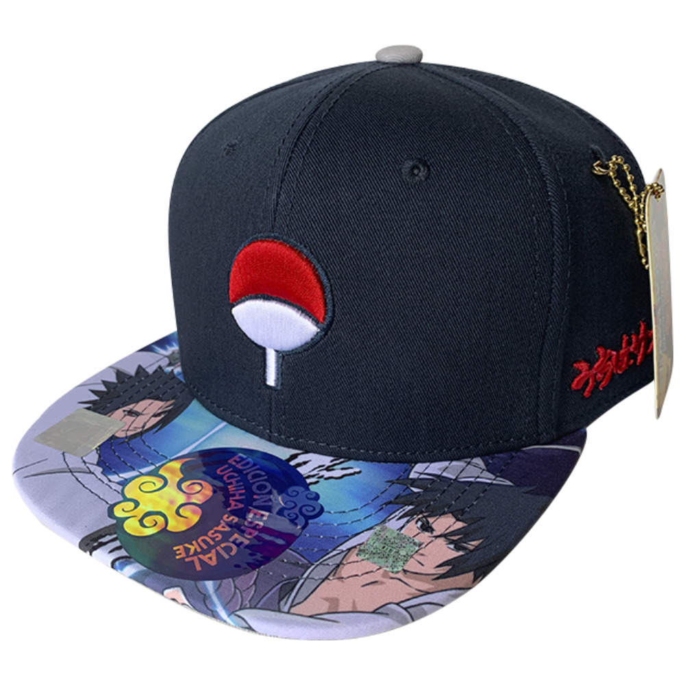 Foto 2 pulgar | Gorra Naruto Shippuden Edición Especial Sasuke Uchiha Bordado 3D color Gris con Azul Marino 57 cm