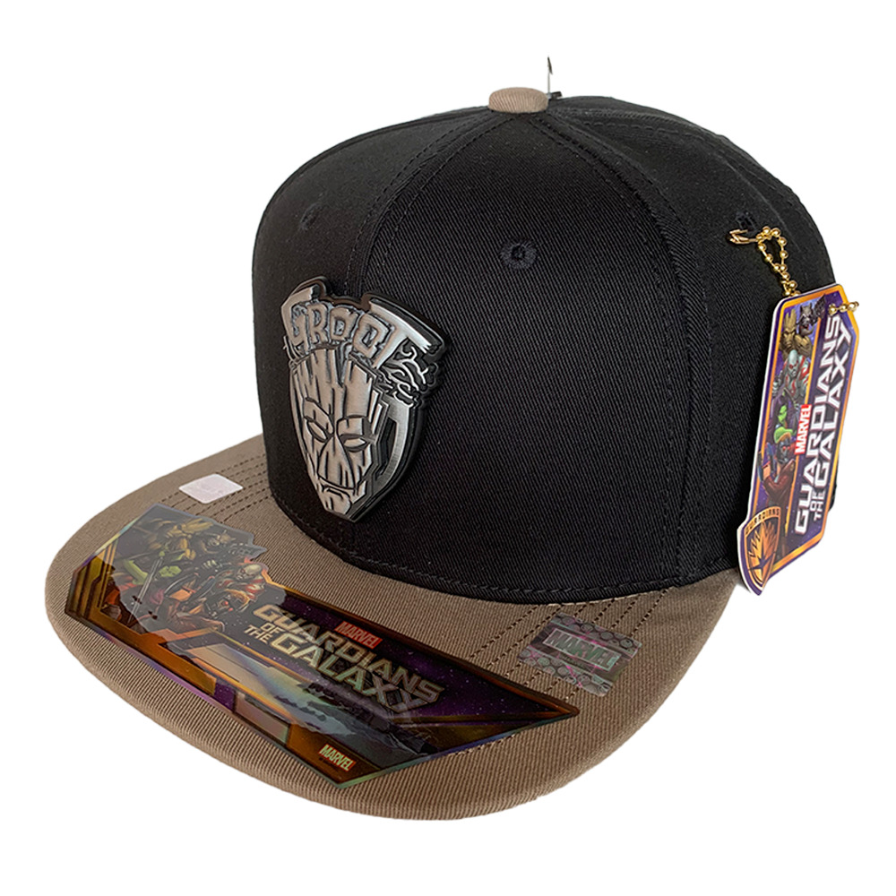 Foto 2 pulgar | Gorra Marvel Groot Placa Metálica Mate color Negro con Kaki 57 cm