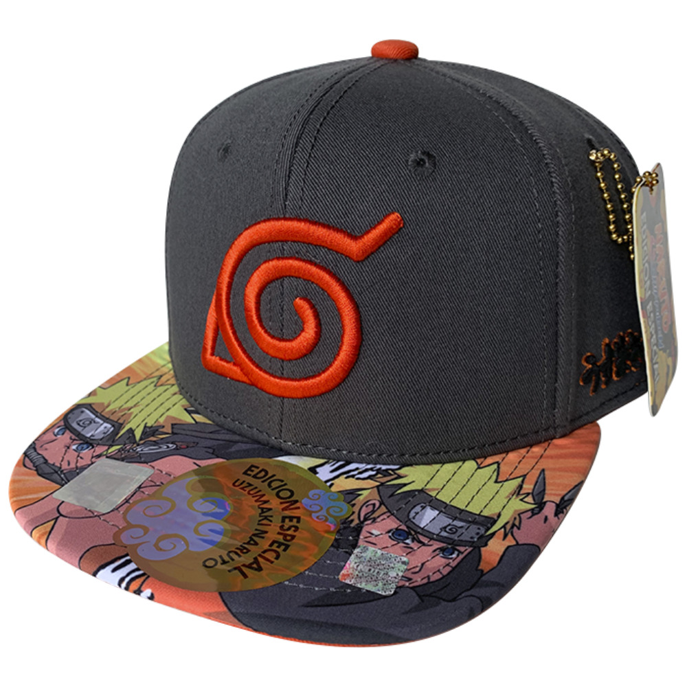 Foto 2 pulgar | Gorra Naruto Shippuden Edición Especial Naruto Uzumaki Bordado 3D color Anaranjado con Gris 57 cm