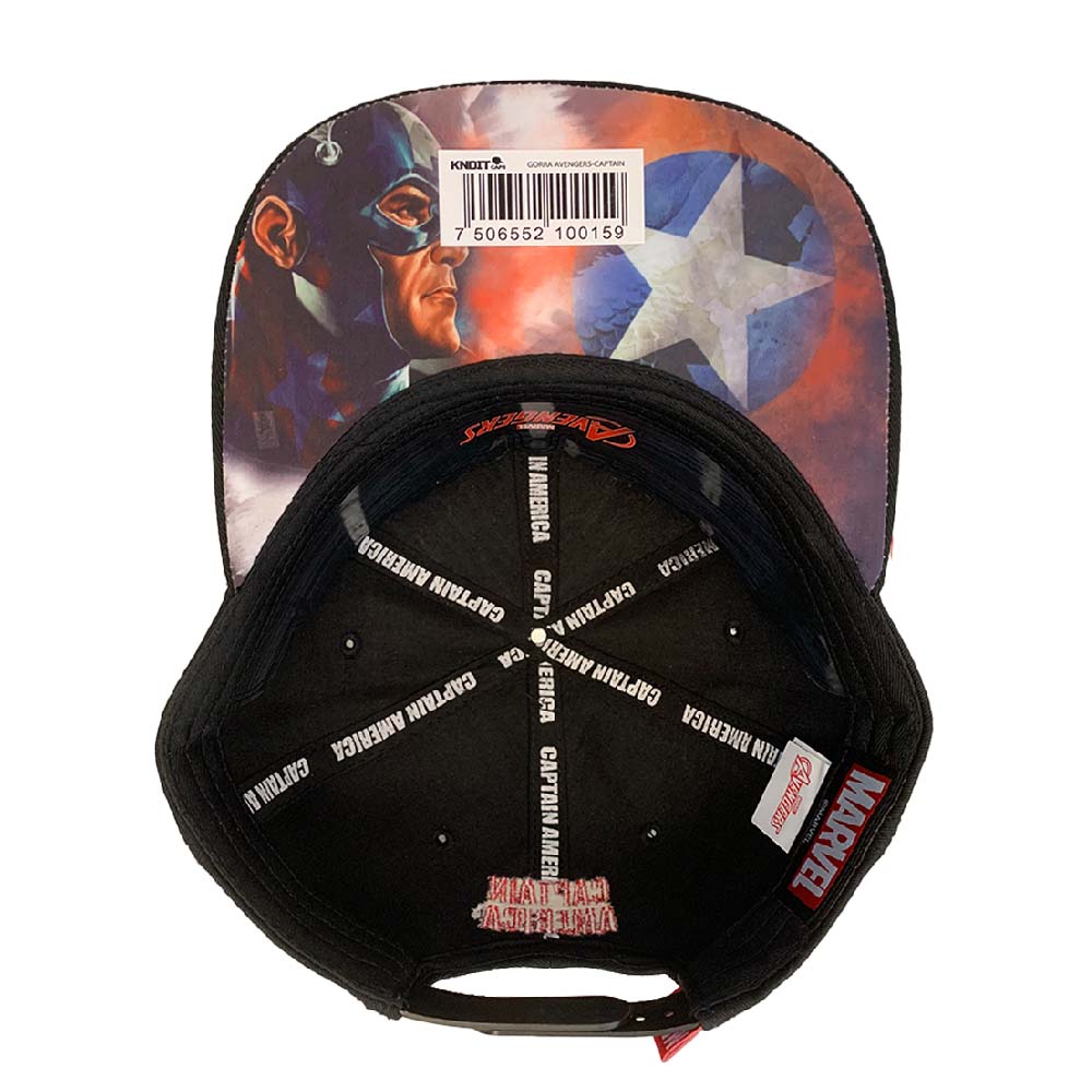 Foto 4 pulgar | Gorra Marvel Capitán América Placa Laton Viejo color Negro 57 cm