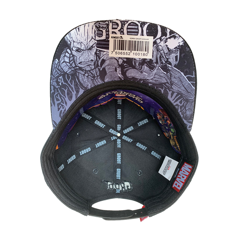 Foto 4 pulgar | Gorra Marvel Groot Placa Metálica Mate color Negro de 57 Cm