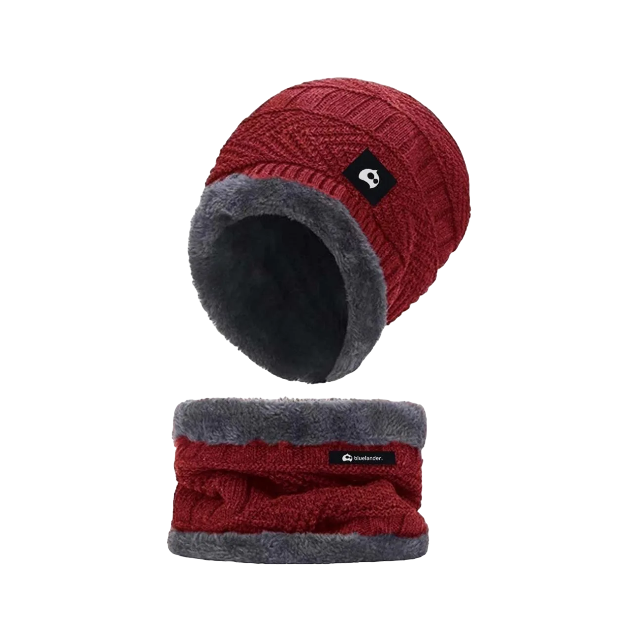 Foto 2 pulgar | Gorro Bufanda Conjunto Para Frio Invierno Unisex Rojo