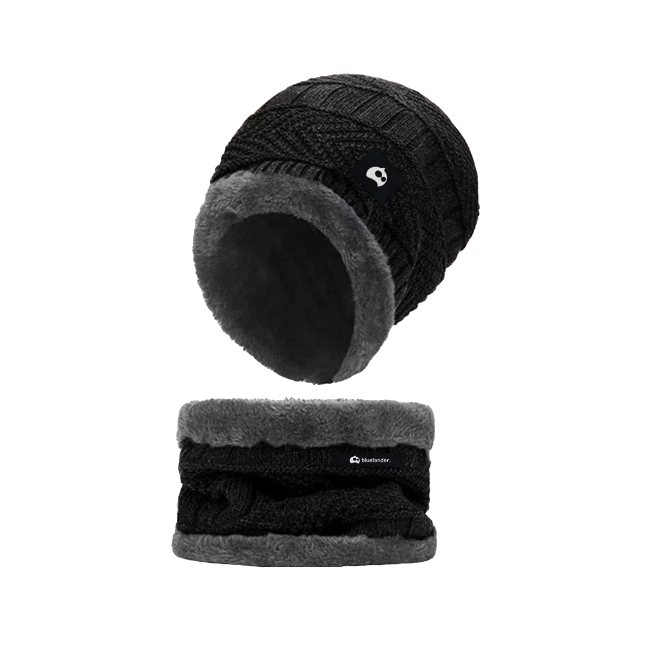 Gorro Bufanda Conjunto Para Frio Invierno Unisex Negro