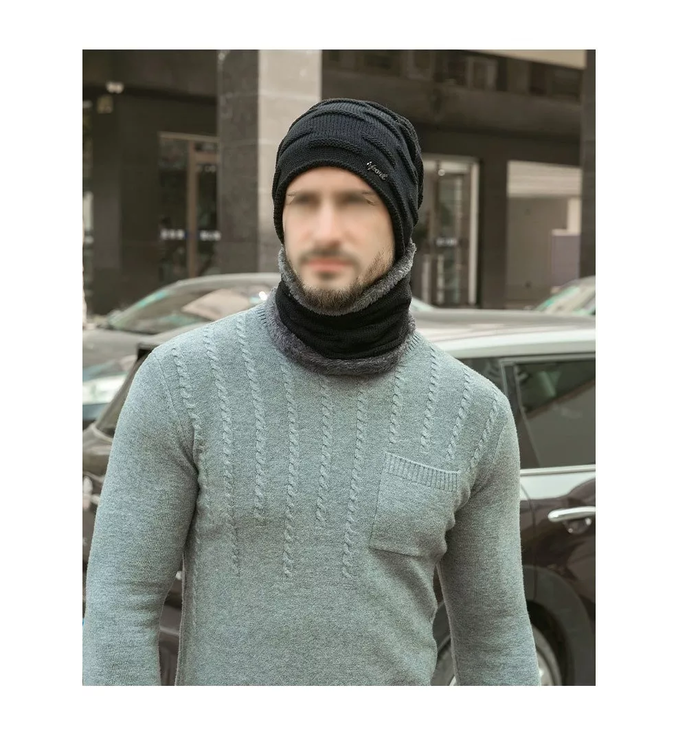 Foto 5 pulgar | Conjunto Bufanda y Gorro BELUG color Gris para Hombre Mantener Lana Caliente