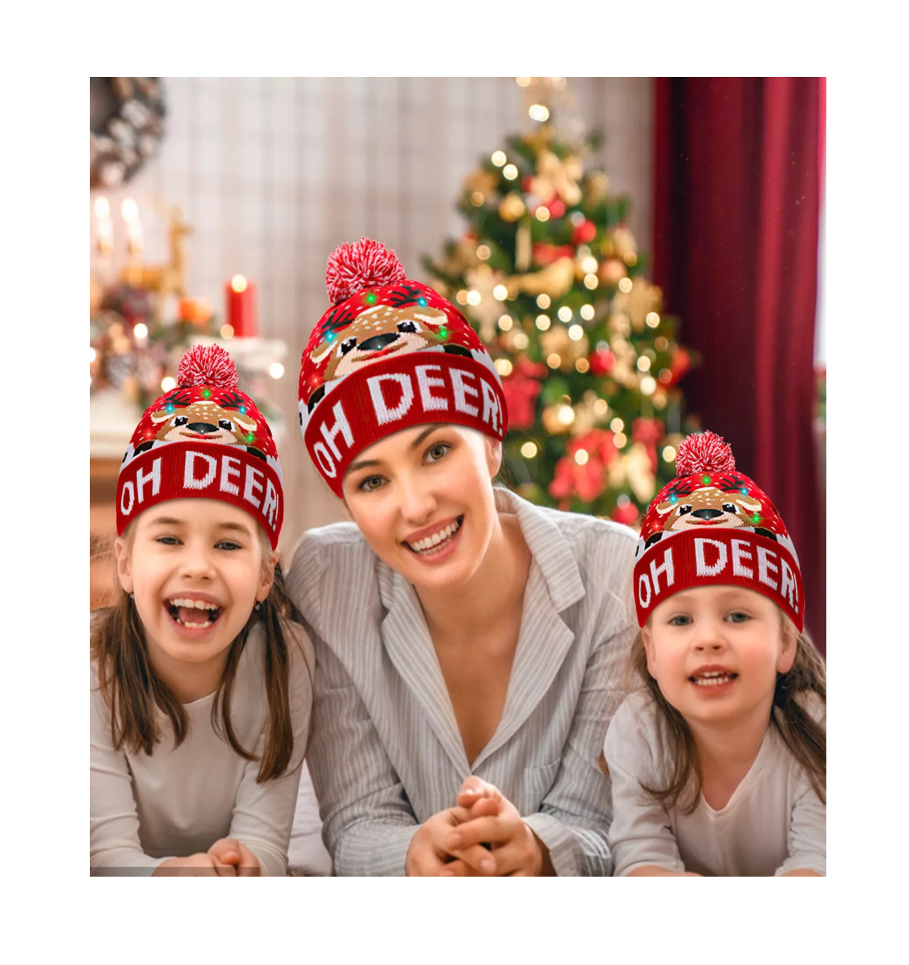 Foto 3 | Gorro Navideño Led Rojo