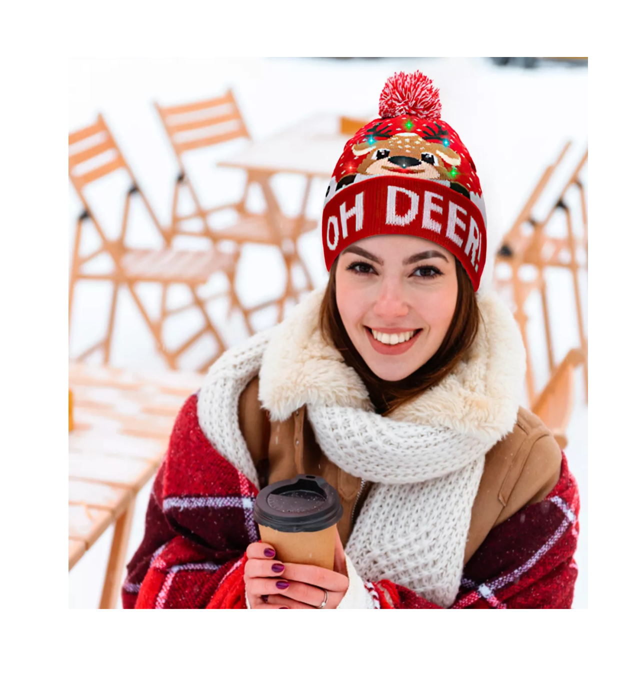 Foto 4 | Gorro Navideño Led Rojo