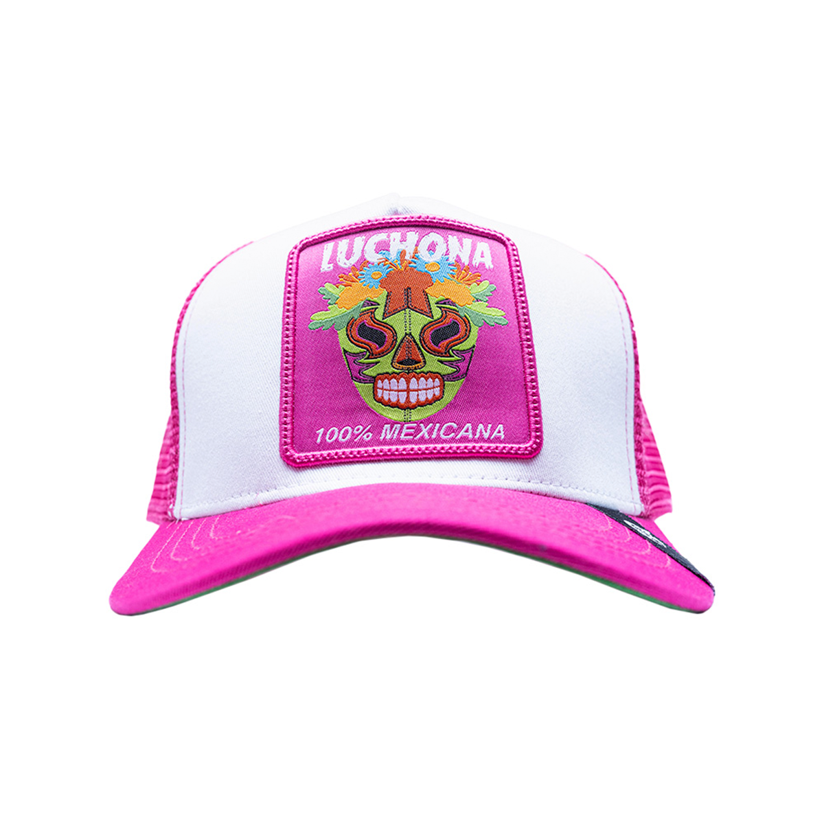 Foto 2 pulgar | Gorra Original Curva Pook Frase Luchona 100% Mexicana