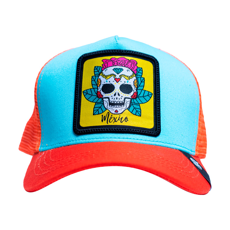 Foto 1 | Gorra Visera Curva Con Malla Y Ajustador Pook Calaca Turquesa