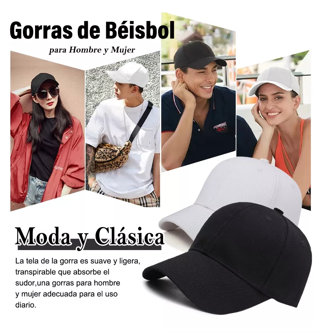 Foto 3 pulgar | Gorras Deportivas Cómodas Unisex Color: Negro + Blanco