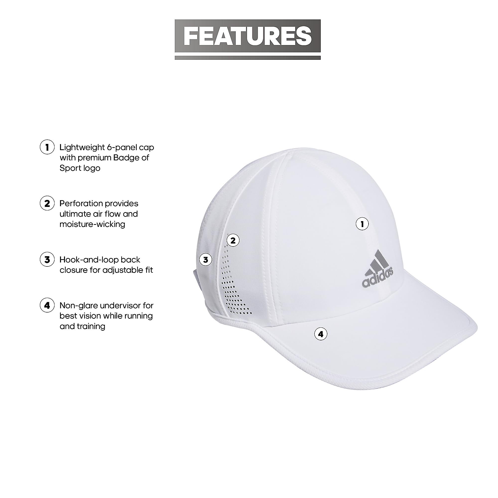 Foto 3 pulgar | Gorra Adidas Superlite Reflectante Blanco/plateado Para Mujer - Venta Internacional.