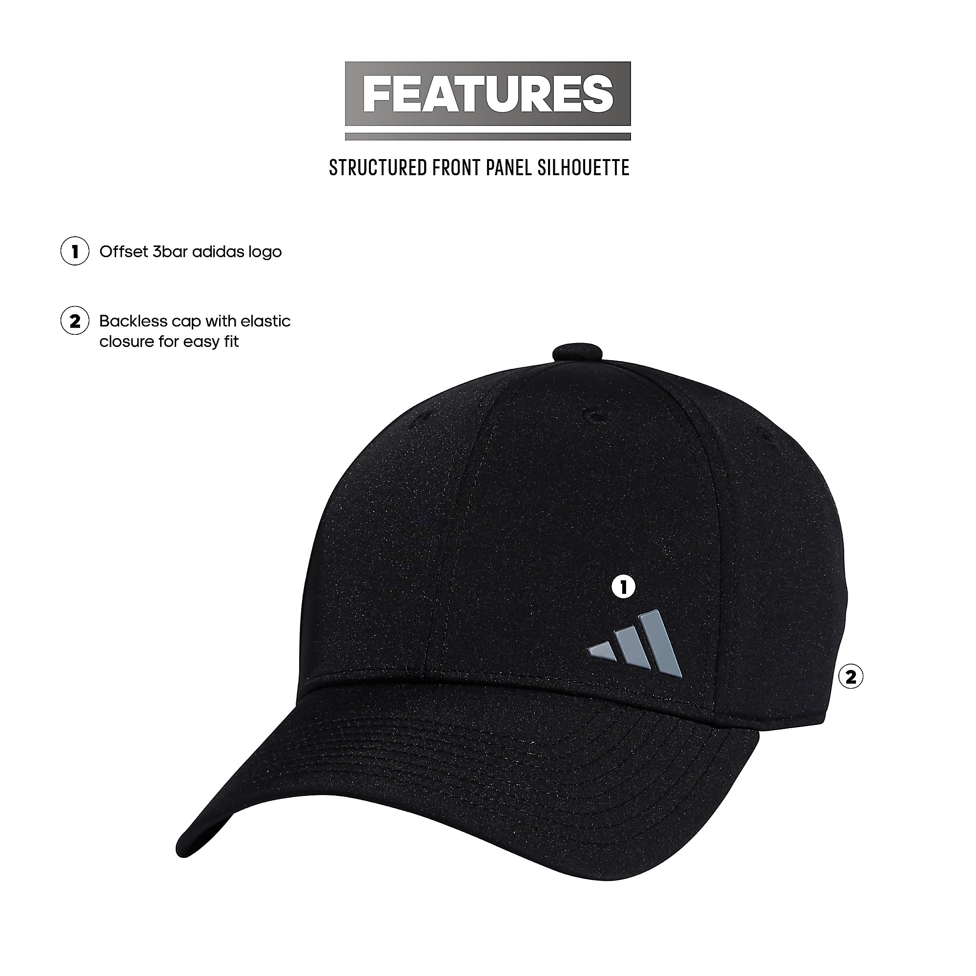 Foto 2 | Gorra De Béisbol Adidas Para Mujer Con Forma De Cola De Caballo Sin Espalda, Color Negro - Venta Internacional.