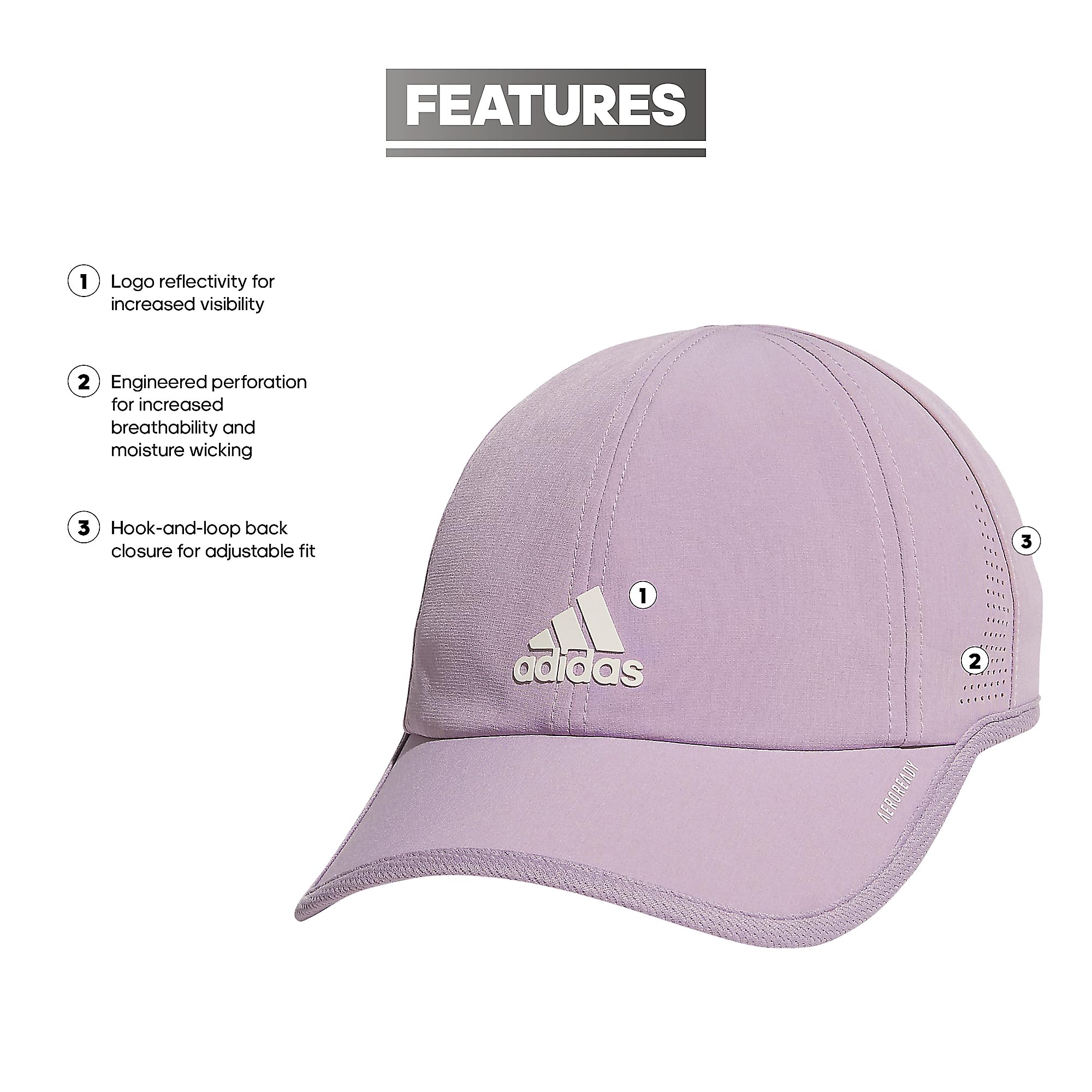 Foto 3 pulgar | Gorra Adidas Superlite Para Mujer, De Corte Relajado, Para Entrenamiento, Color Morado - Venta Internacional.