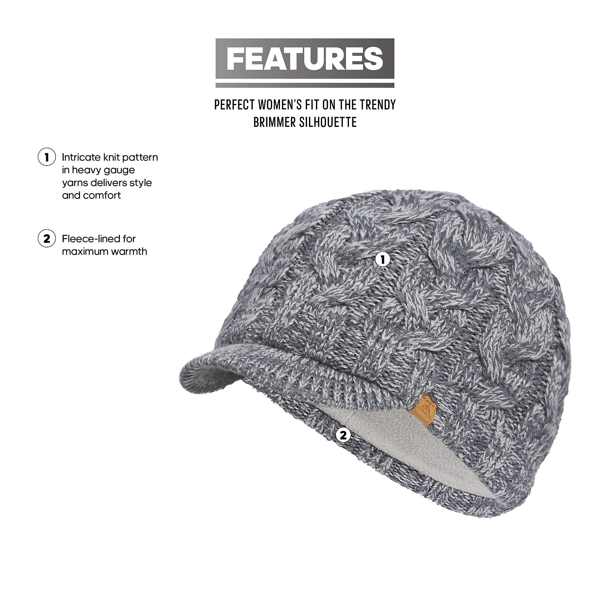 Foto 2 | Gorro Adidas Crystal Brimmer Para Mujer Onix Grey F23 - Venta Internacional.