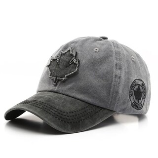 Foto 1 | Gorra De Béisbol Unisex Con Bordado De Hojas De Arce (gris Y Negro) - Venta Internacional.